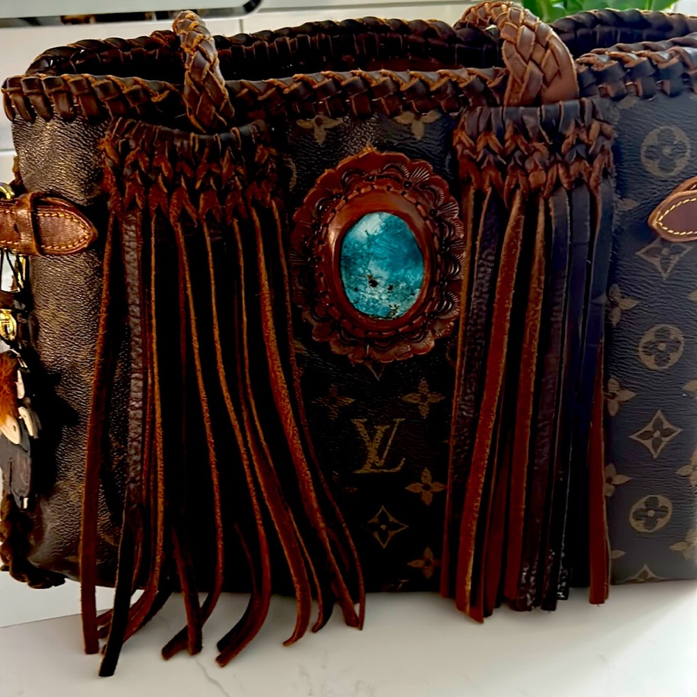 Southern gypsy, braided fringed revamped Louis Vuitton